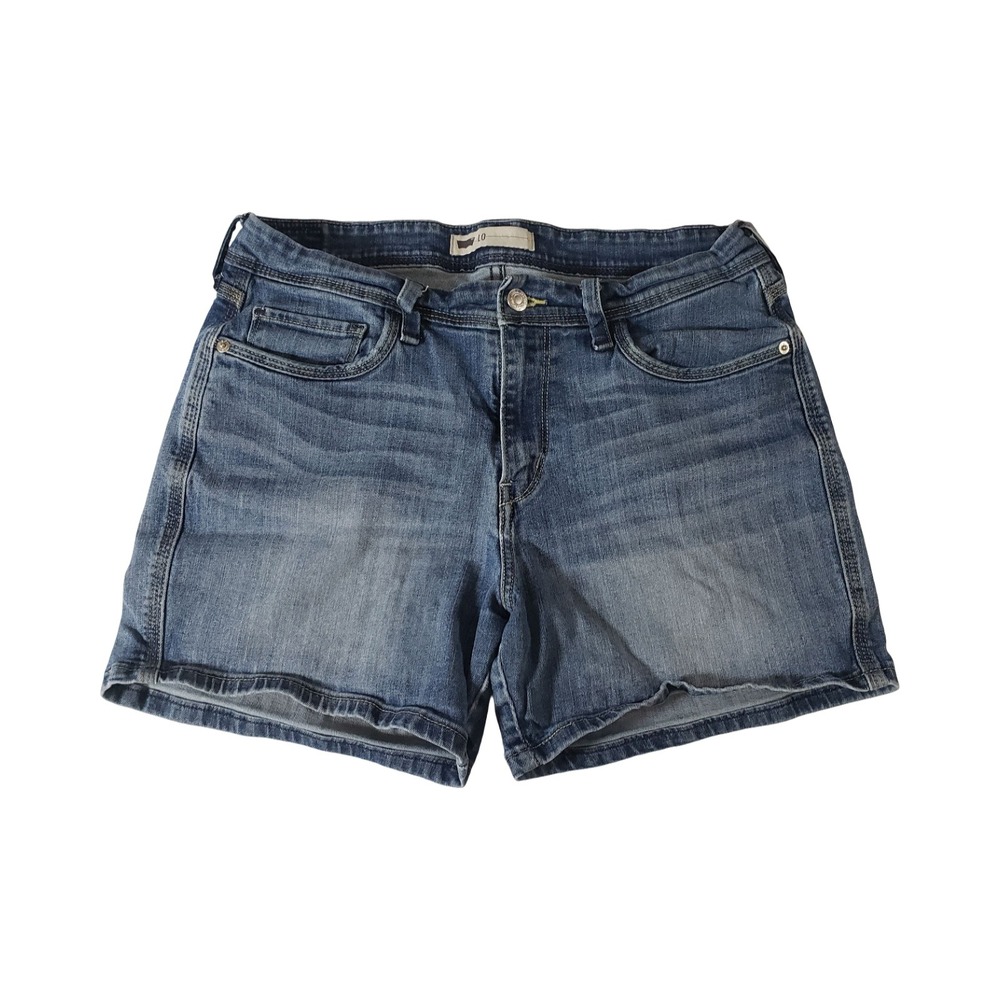 Levis Womens Medium Wash Denim Shorts Size 10 W30 Mid Rise Blue Casual Summer